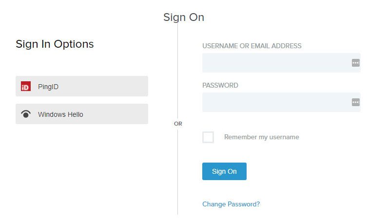 Dashboard login screenshot